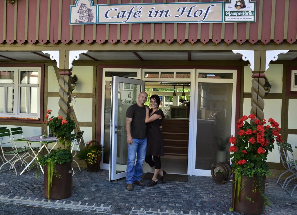 Hotel Café im Hof Streufdorf Esterno foto